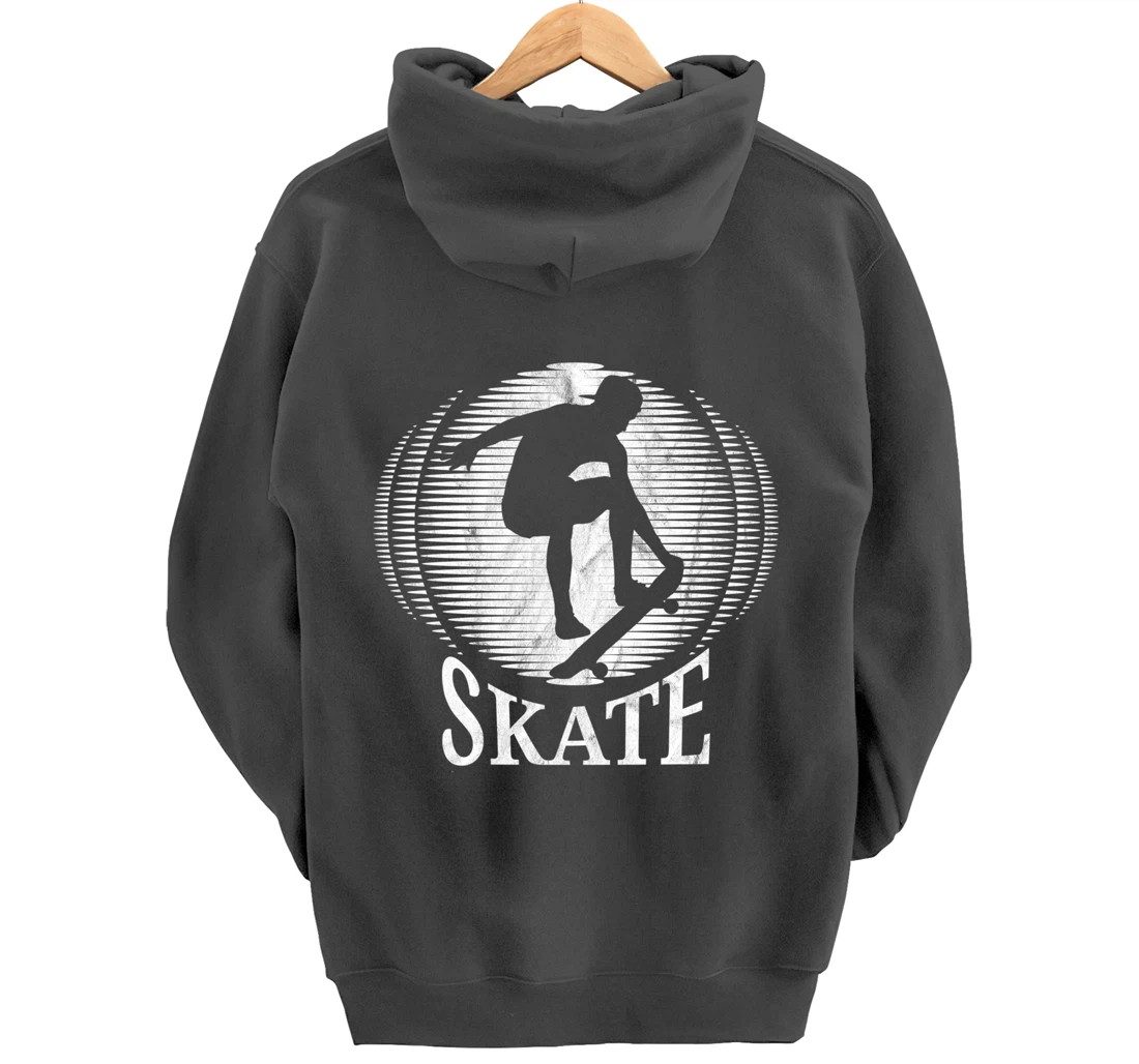Skateboarding Skater Sunset Skate - Vintage Retro Pullover Hoodie