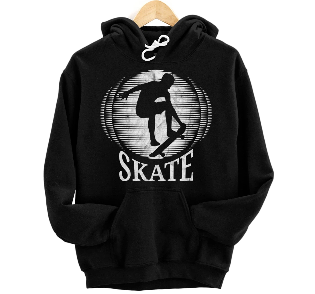 Skateboarding Skater Sunset Skate - Vintage Retro Pullover Hoodie