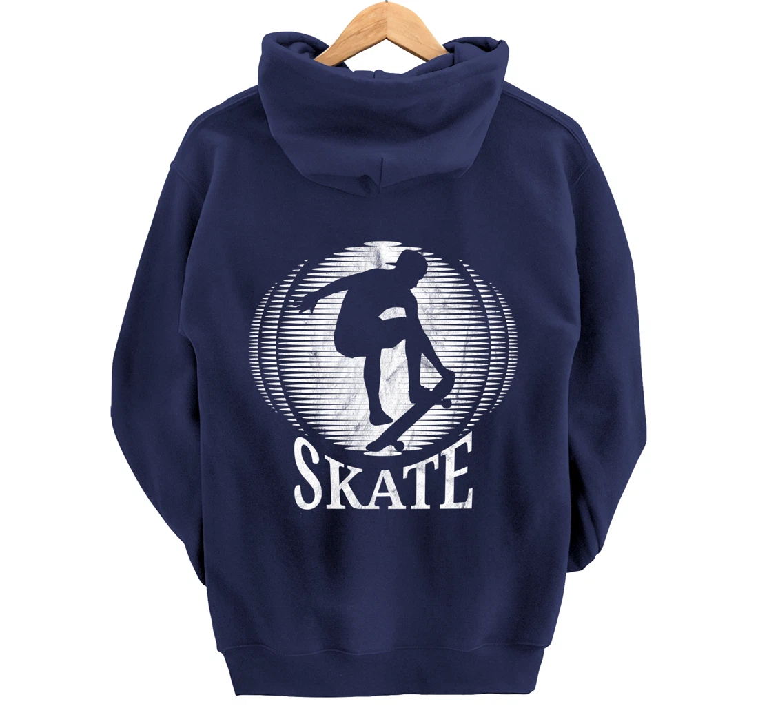 Skateboarding Skater Sunset Skate - Vintage Retro Pullover Hoodie