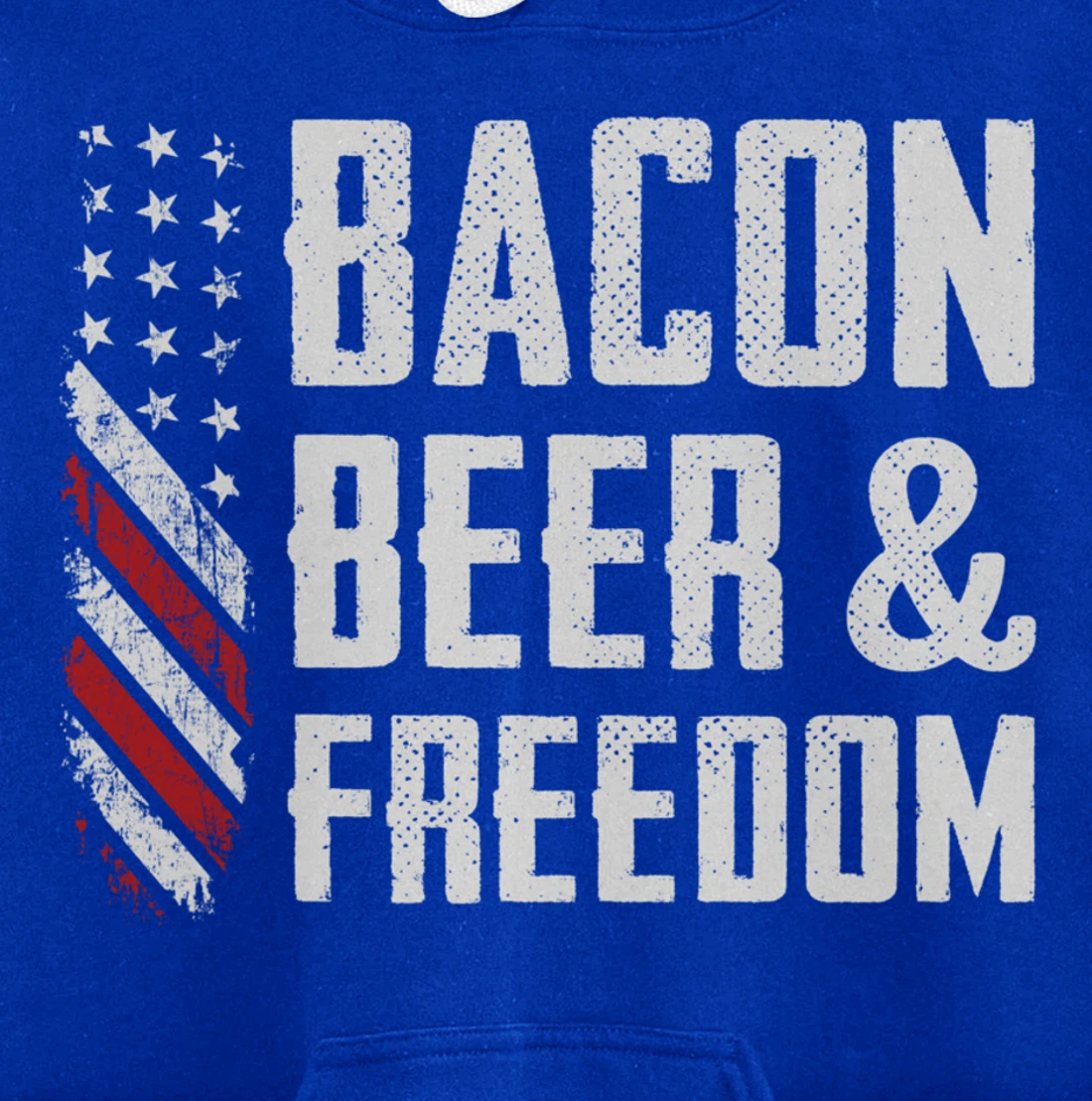 Bacon Beer & Freedom / USA Flag BBQ Grilling Funny Drinking Pullover Hoodie