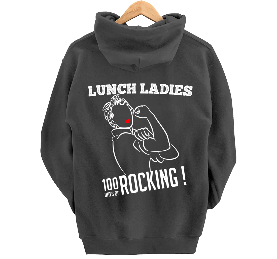 Retro Lunch Ladies 100 days of rocking Lunch Lady Squad cool Pullover Hoodie