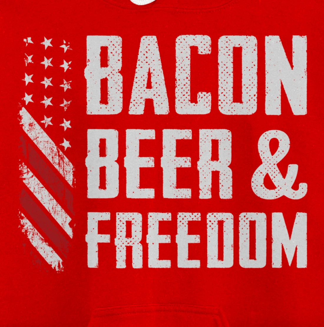 Bacon Beer & Freedom / USA Flag BBQ Grilling Funny Drinking Pullover Hoodie