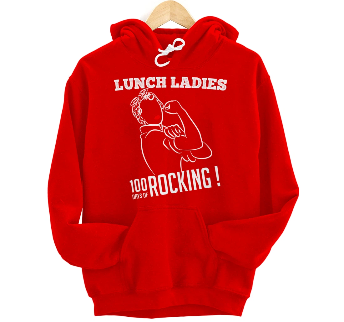 Retro Lunch Ladies 100 days of rocking Lunch Lady Squad cool Pullover Hoodie