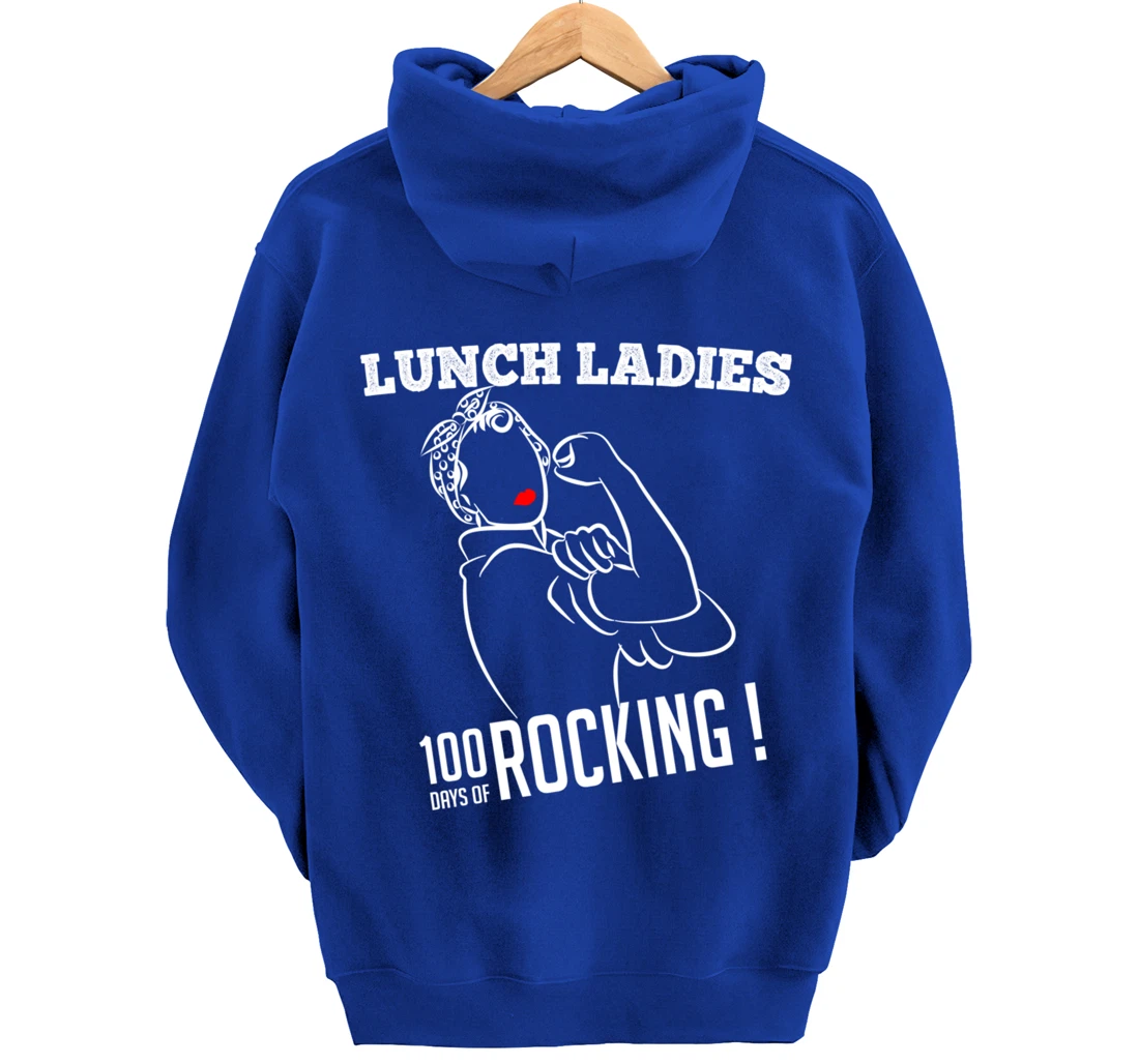 Retro Lunch Ladies 100 days of rocking Lunch Lady Squad cool Pullover Hoodie