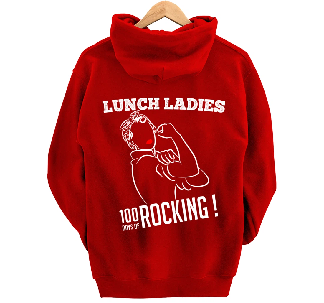 Retro Lunch Ladies 100 days of rocking Lunch Lady Squad cool Pullover Hoodie