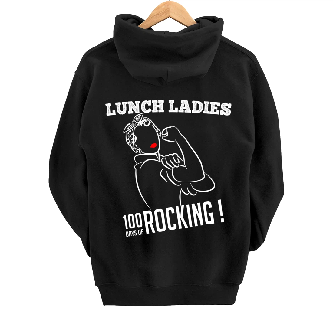 Retro Lunch Ladies 100 days of rocking Lunch Lady Squad cool Pullover Hoodie