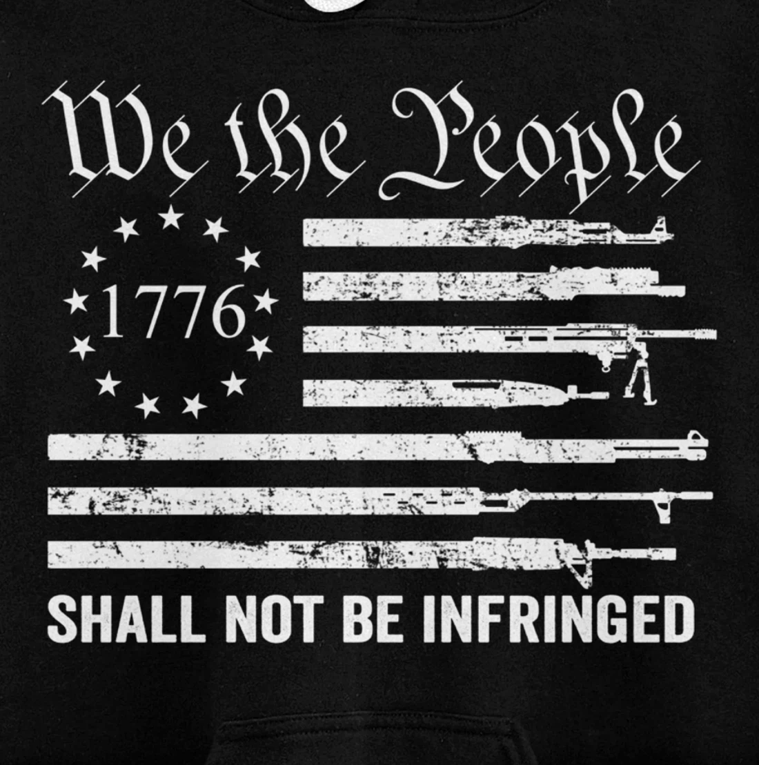 We The People Shall Not Be Infringed - USA Gun Flag Pullover Hoodie