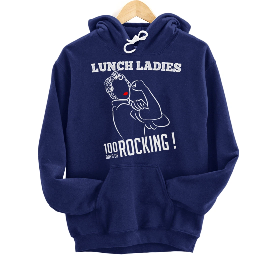 Retro Lunch Ladies 100 days of rocking Lunch Lady Squad cool Pullover Hoodie