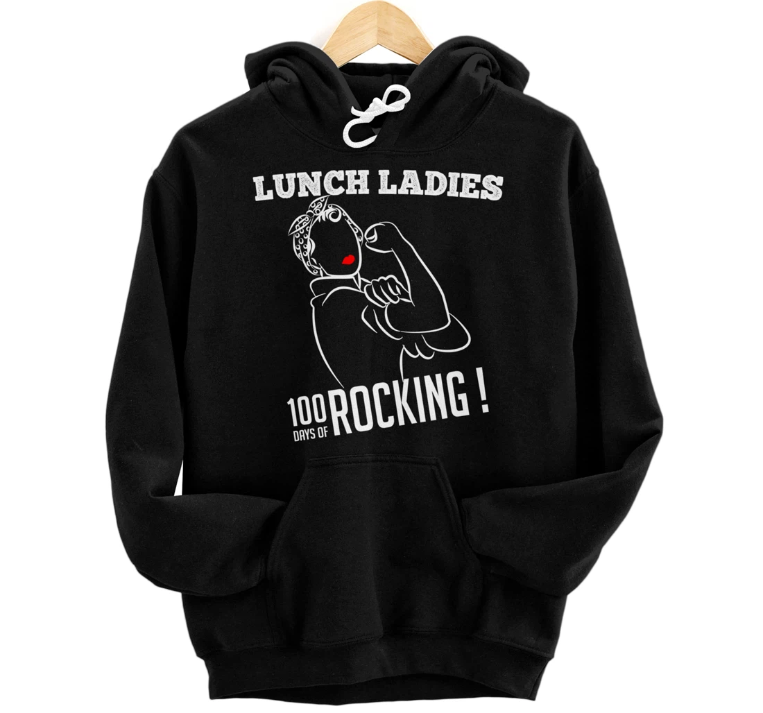 Retro Lunch Ladies 100 days of rocking Lunch Lady Squad cool Pullover Hoodie
