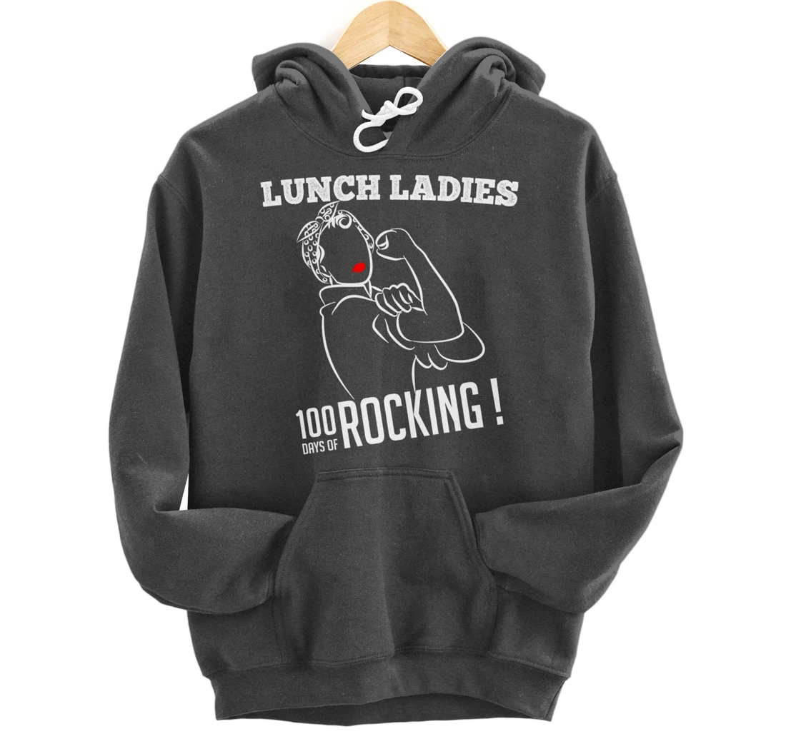 Retro Lunch Ladies 100 days of rocking Lunch Lady Squad cool Pullover Hoodie