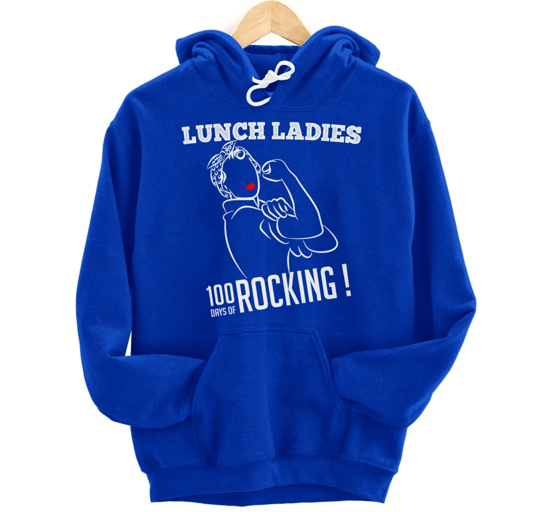 Retro Lunch Ladies 100 days of rocking Lunch Lady Squad cool Pullover Hoodie