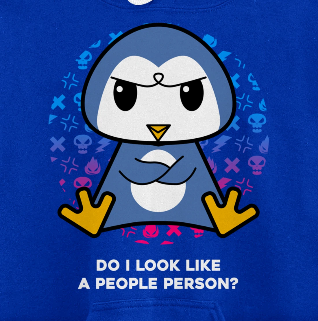 Do I Look Like A People Person Grumpy Nerd Penguin Pullover Hoodie