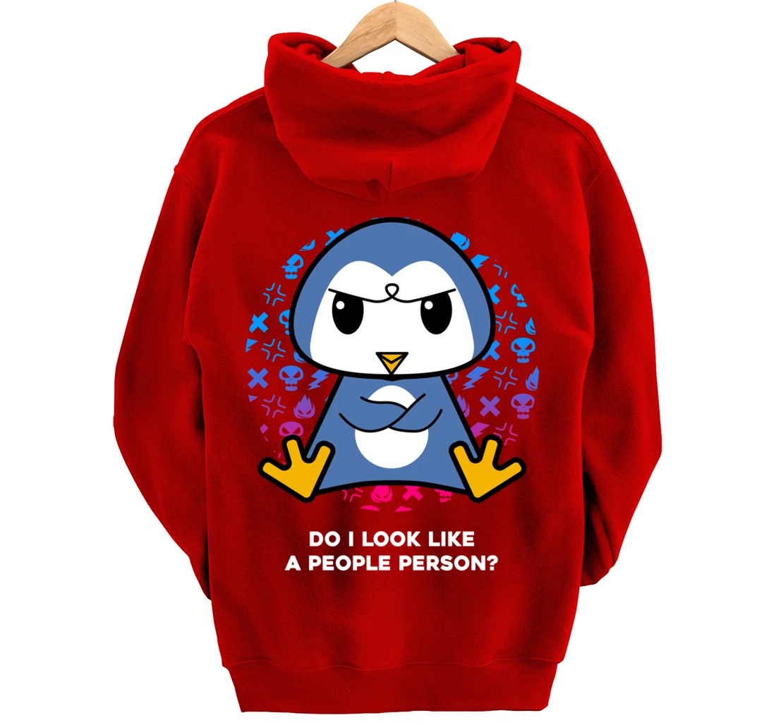 Do I Look Like A People Person Grumpy Nerd Penguin Pullover Hoodie