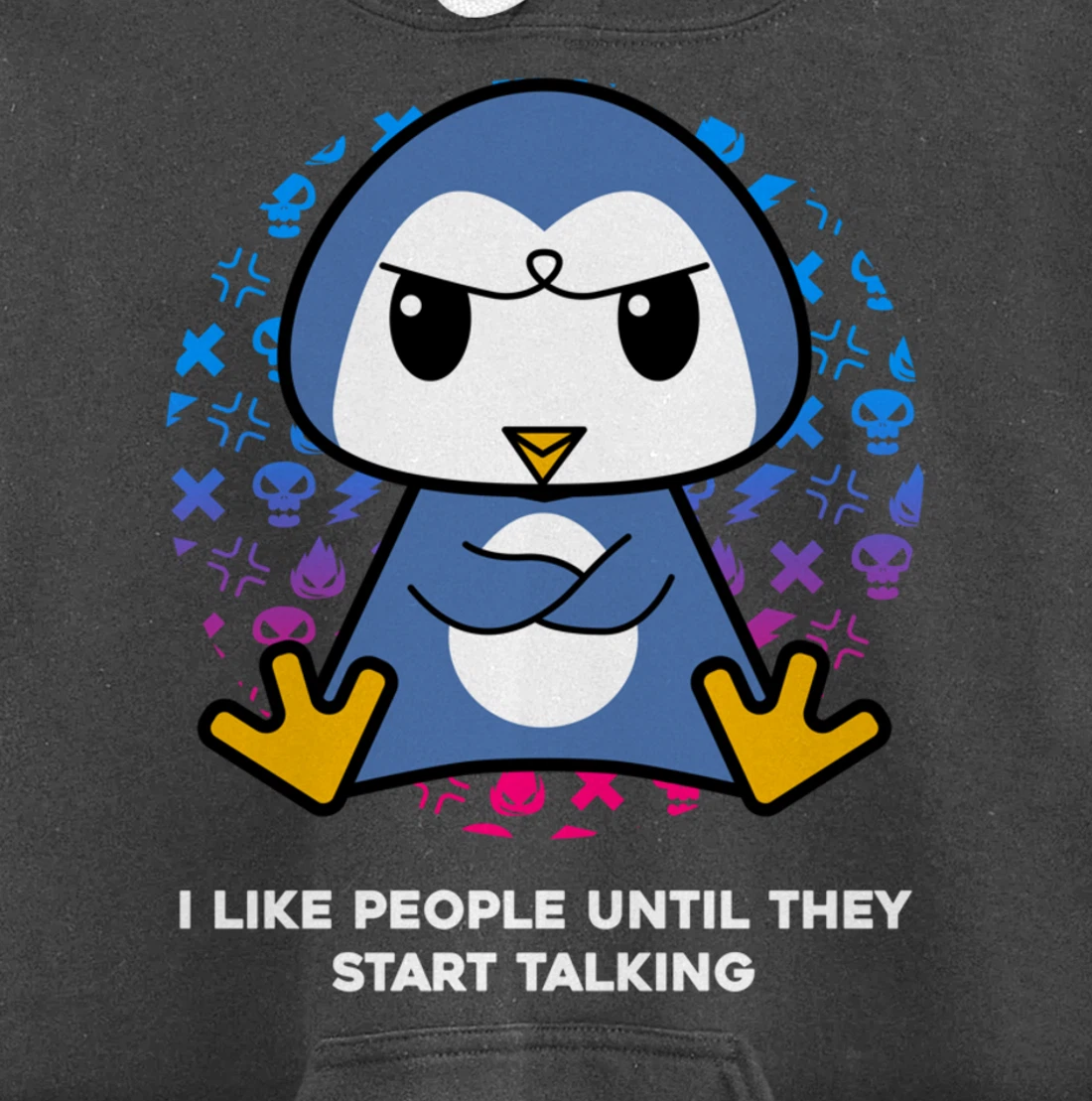 I Like People Until They Start Talking Nerd Penguin Pullover Hoodie