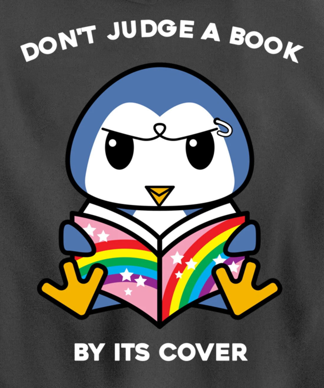 Don't Judge A Book By Its Cover Reading Nerd Penguin Pullover Hoodie