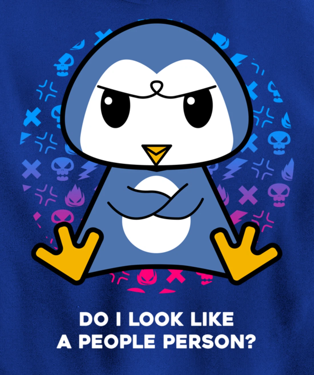 Do I Look Like A People Person Grumpy Nerd Penguin Pullover Hoodie