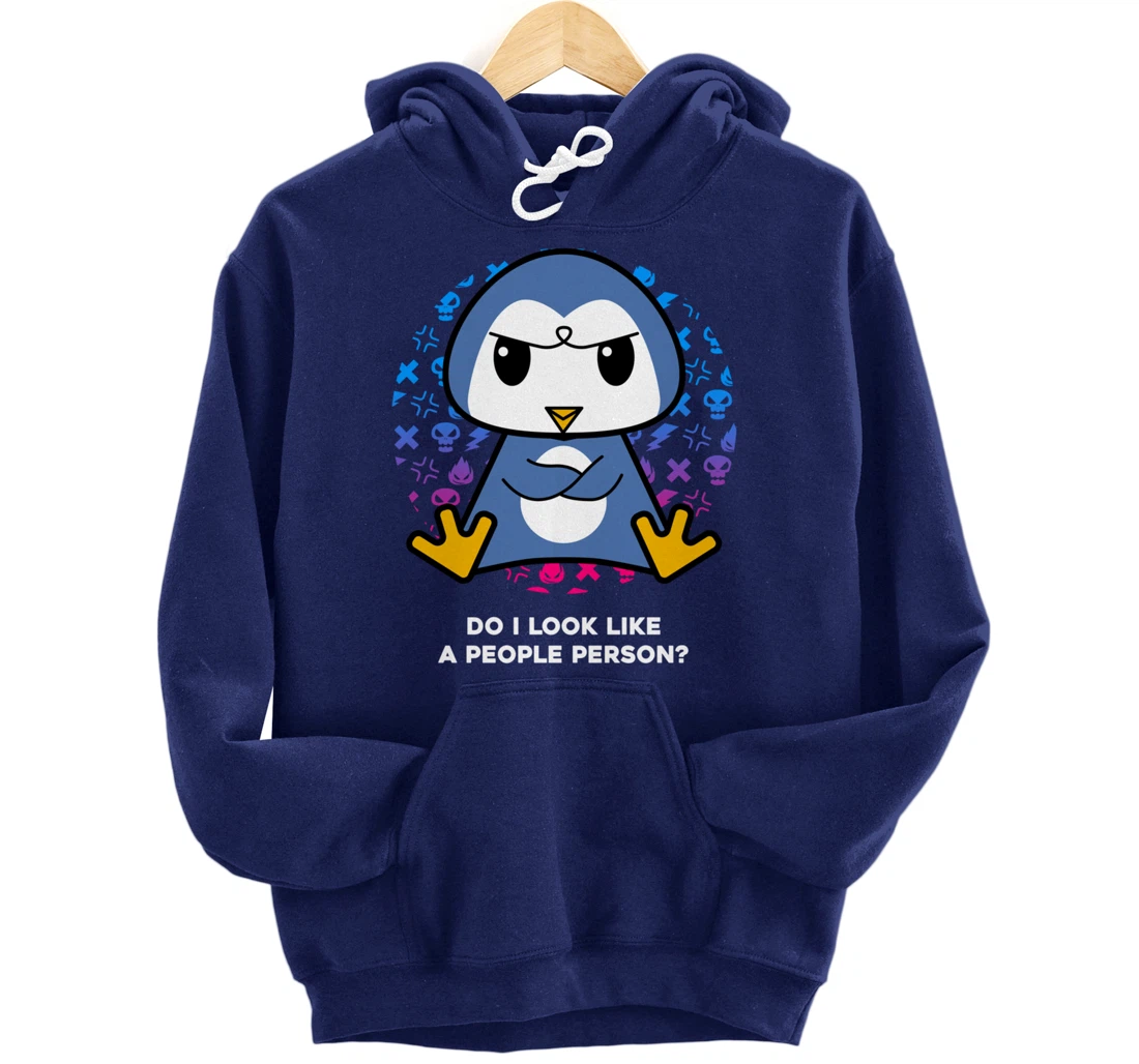 Do I Look Like A People Person Grumpy Nerd Penguin Pullover Hoodie