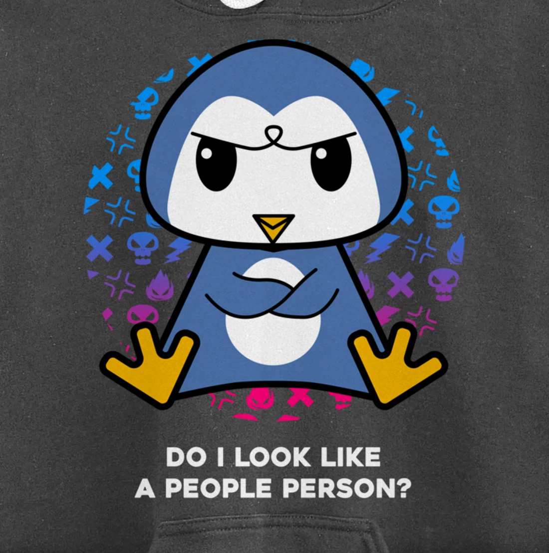 Do I Look Like A People Person Grumpy Nerd Penguin Pullover Hoodie