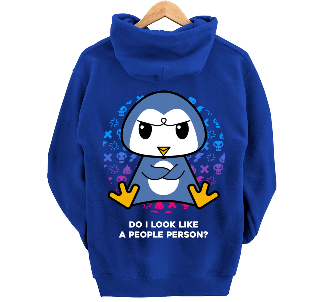 Do I Look Like A People Person Grumpy Nerd Penguin Pullover Hoodie