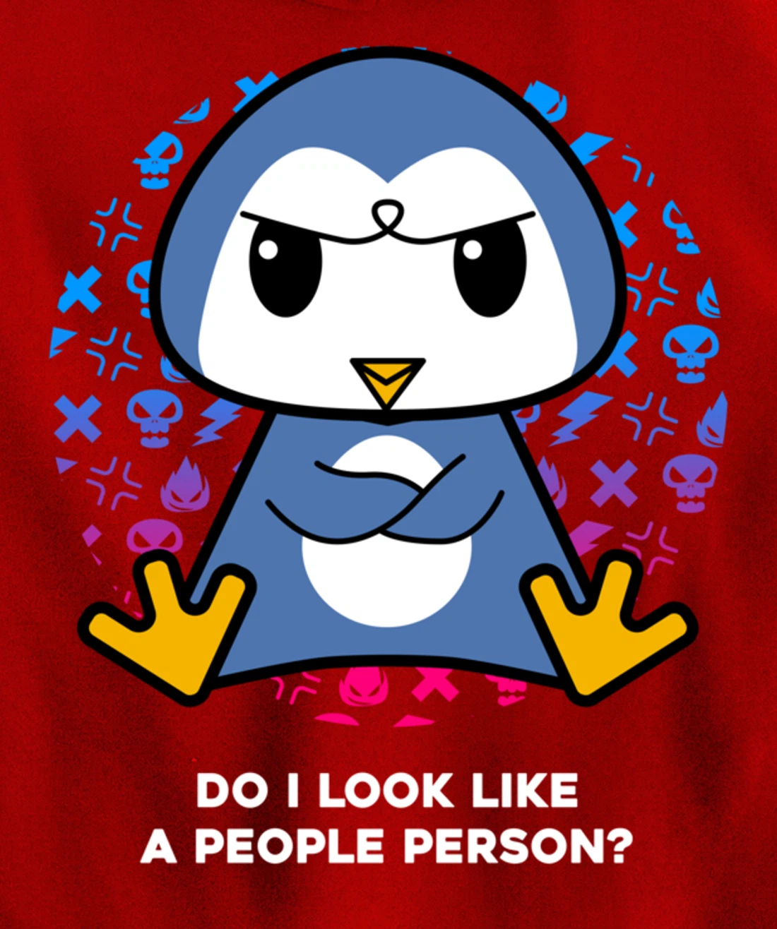 Do I Look Like A People Person Grumpy Nerd Penguin Pullover Hoodie