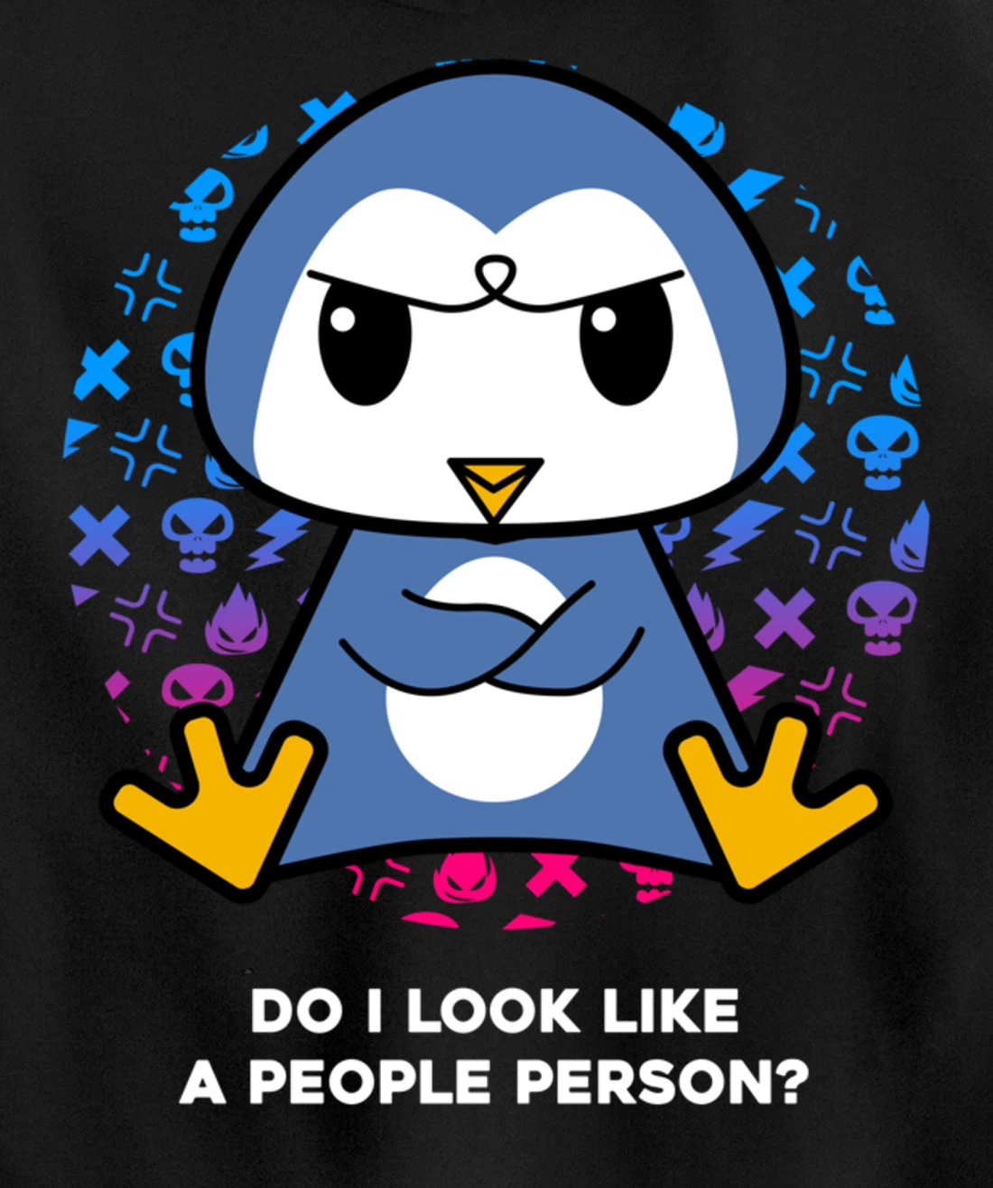 Do I Look Like A People Person Grumpy Nerd Penguin Pullover Hoodie