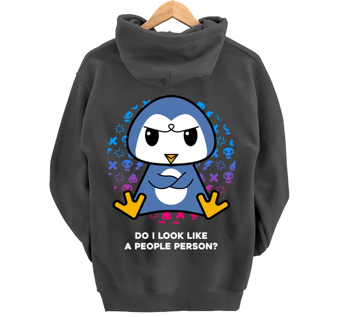Do I Look Like A People Person Grumpy Nerd Penguin Pullover Hoodie