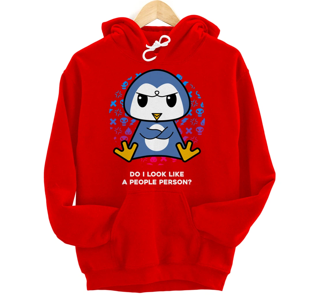 Do I Look Like A People Person Grumpy Nerd Penguin Pullover Hoodie