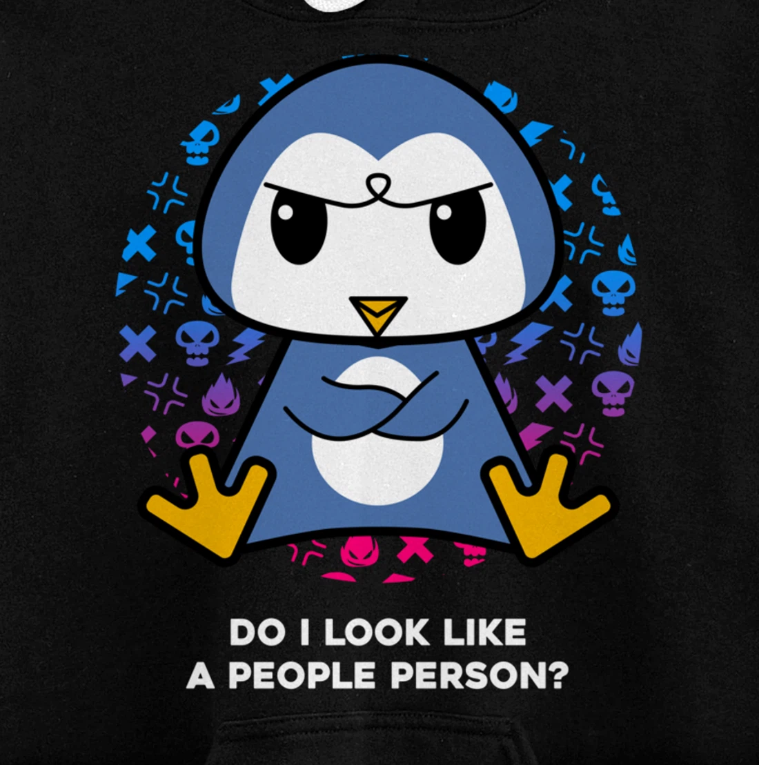 Do I Look Like A People Person Grumpy Nerd Penguin Pullover Hoodie