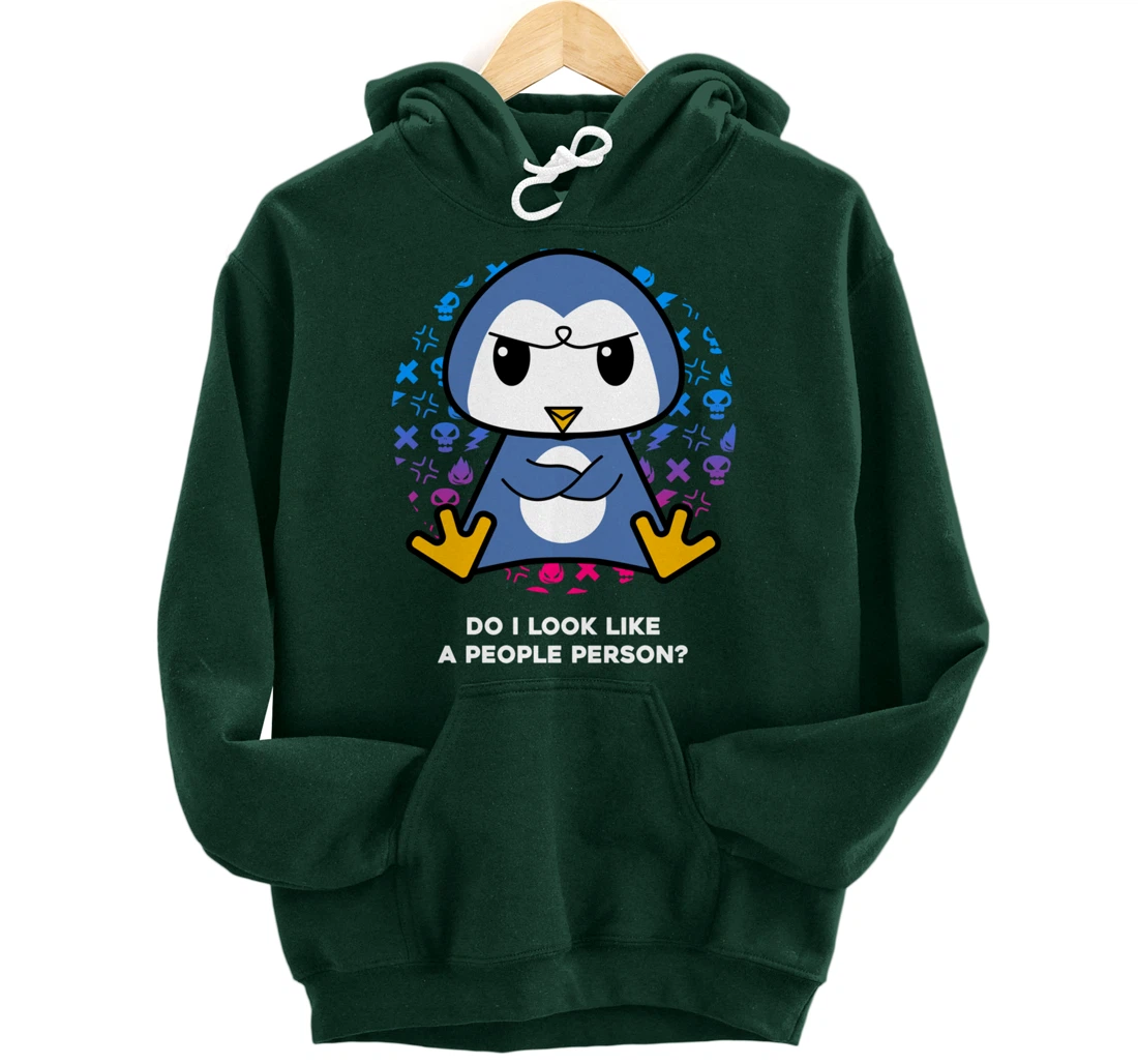 Do I Look Like A People Person Grumpy Nerd Penguin Pullover Hoodie