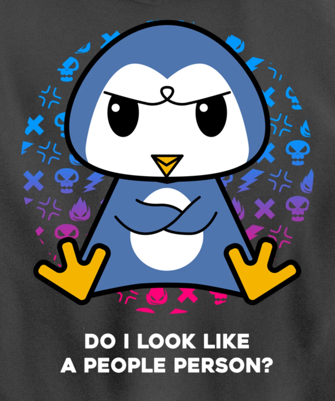 Do I Look Like A People Person Grumpy Nerd Penguin Pullover Hoodie