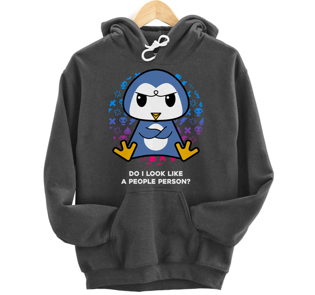 Do I Look Like A People Person Grumpy Nerd Penguin Pullover Hoodie
