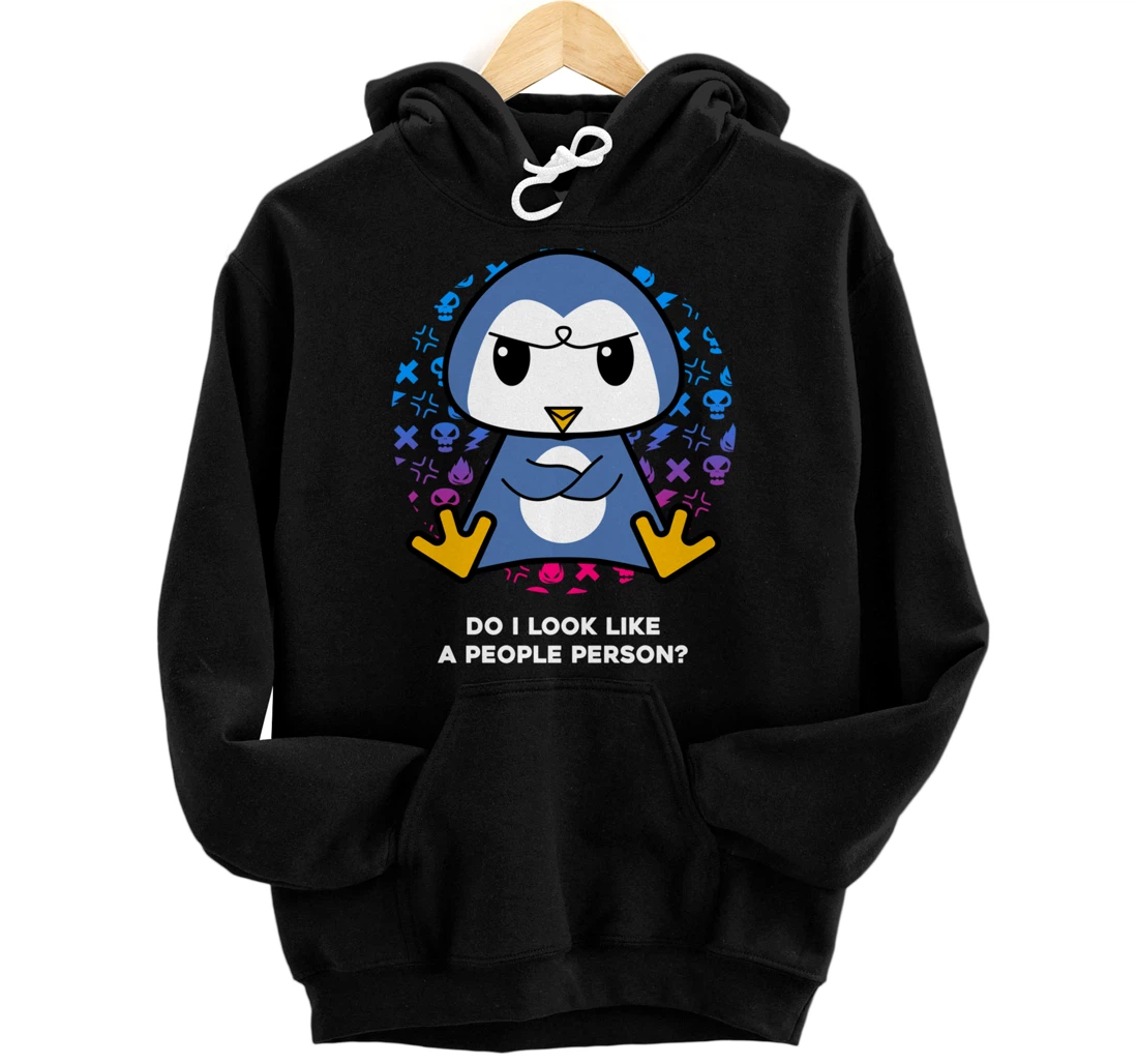Do I Look Like A People Person Grumpy Nerd Penguin Pullover Hoodie