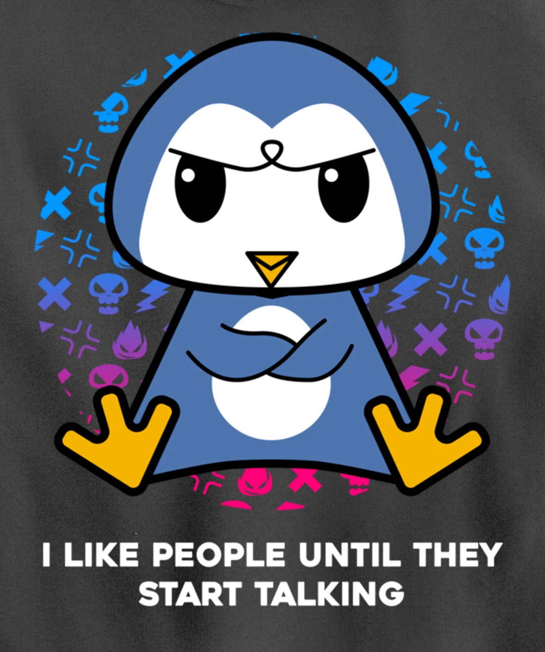 I Like People Until They Start Talking Nerd Penguin Pullover Hoodie