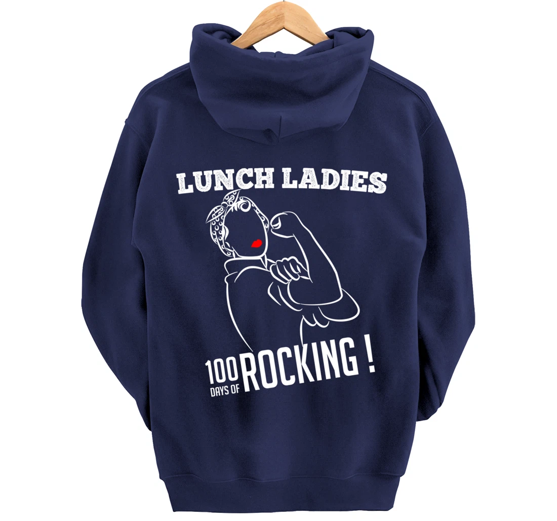 Retro Lunch Ladies 100 days of rocking Lunch Lady Squad cool Pullover Hoodie