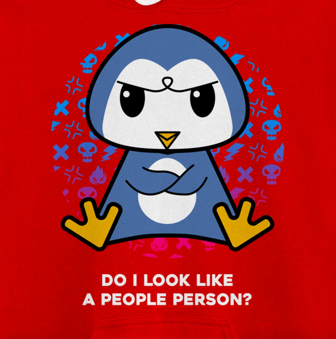 Do I Look Like A People Person Grumpy Nerd Penguin Pullover Hoodie
