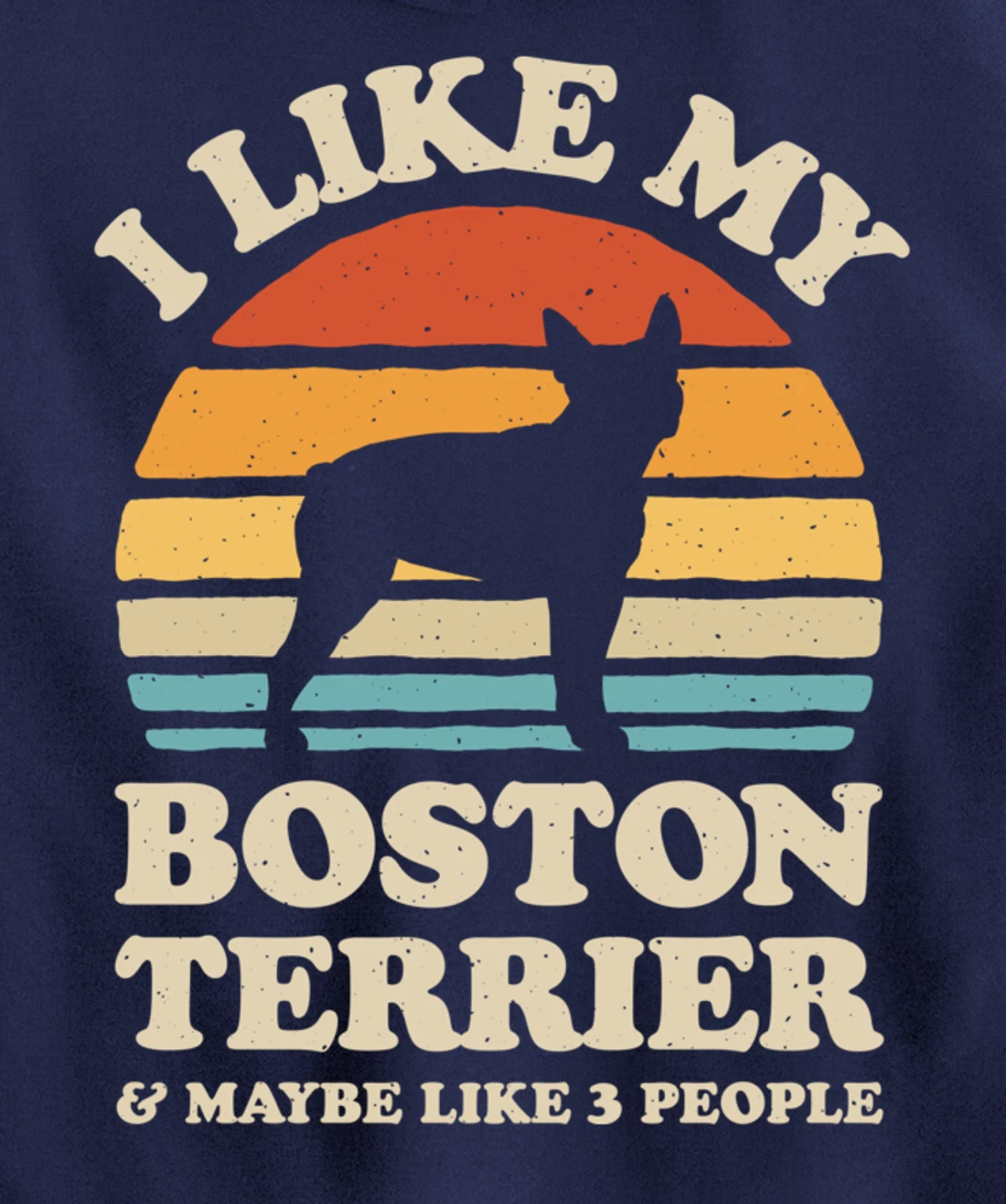 I Like My Boston Terrier And Maybe Like 3 People Dog Retro Pullover Hoodie