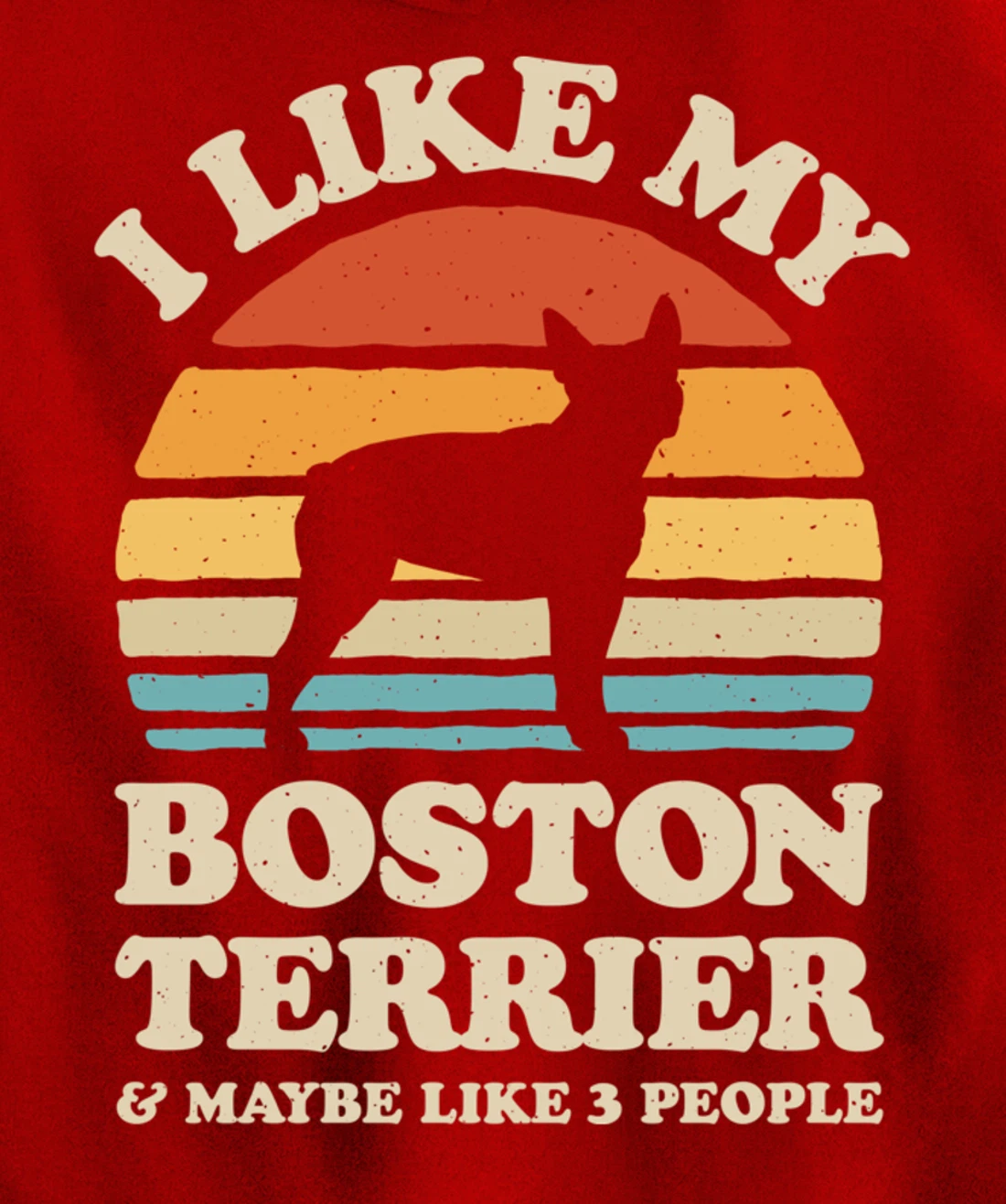 I Like My Boston Terrier And Maybe Like 3 People Dog Retro Pullover Hoodie