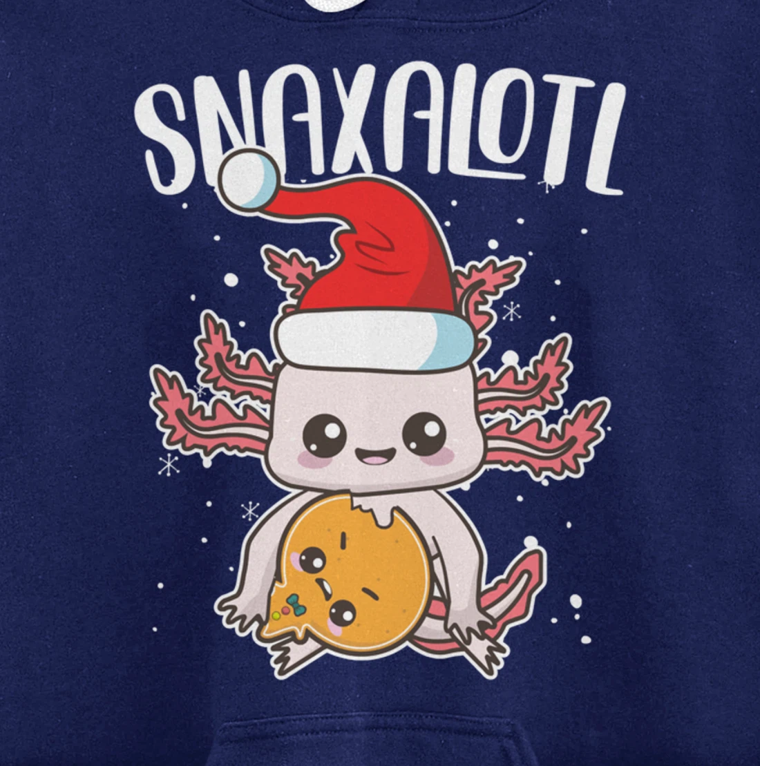 Snaxalotl Funny Axolotl Pun Cookie Love Snacks Eating Fish Pullover Hoodie