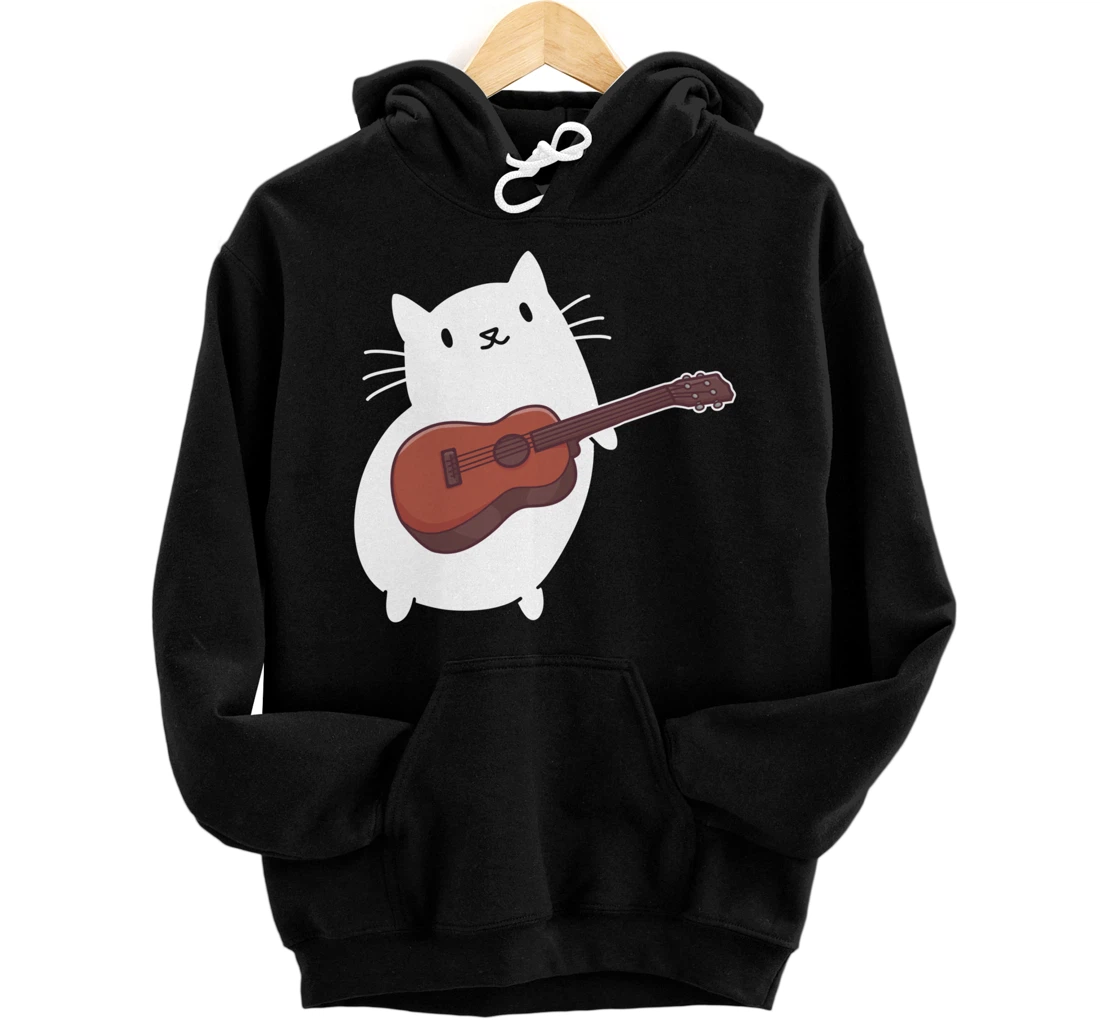 Cat Ukulele Player Pullover Hoodie