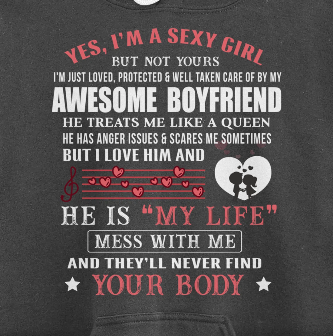 I'm A Sexy Girlfriend Loved By My Awesome Freaking Boyfriend Pullover Hoodie