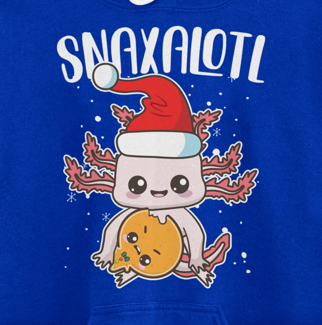Snaxalotl Funny Axolotl Pun Cookie Love Snacks Eating Fish Pullover Hoodie