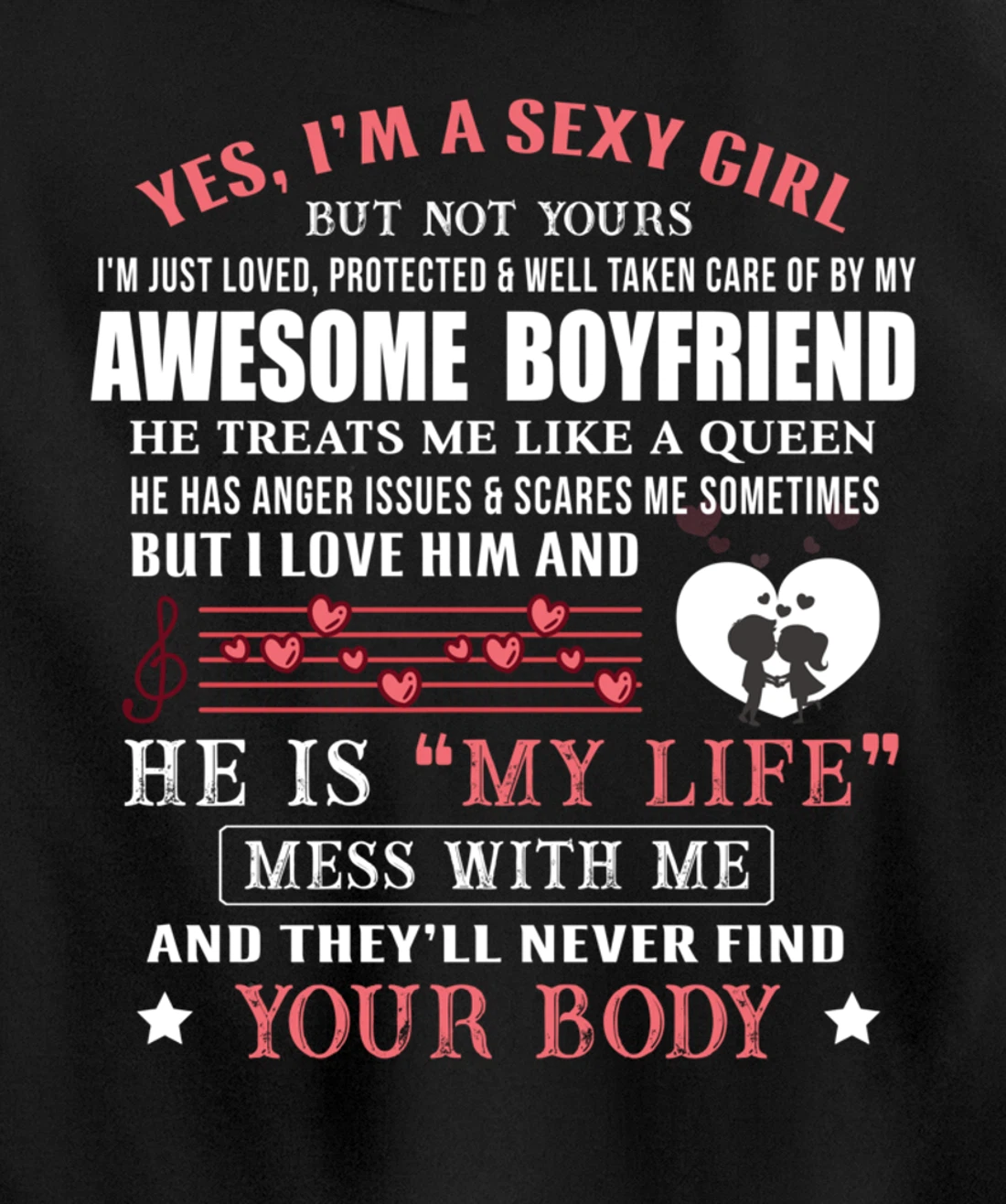 I'm A Sexy Girlfriend Loved By My Awesome Freaking Boyfriend Pullover Hoodie