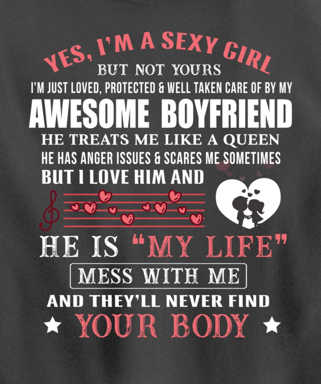 I'm A Sexy Girlfriend Loved By My Awesome Freaking Boyfriend Pullover Hoodie