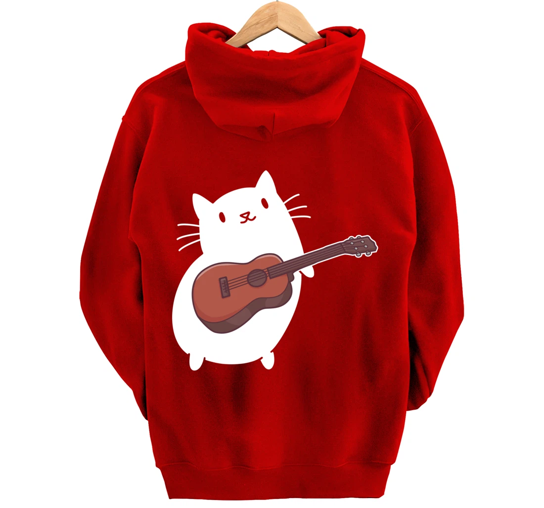 Cat Ukulele Player Pullover Hoodie