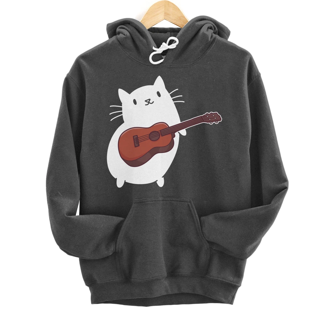 Cat Ukulele Player Pullover Hoodie