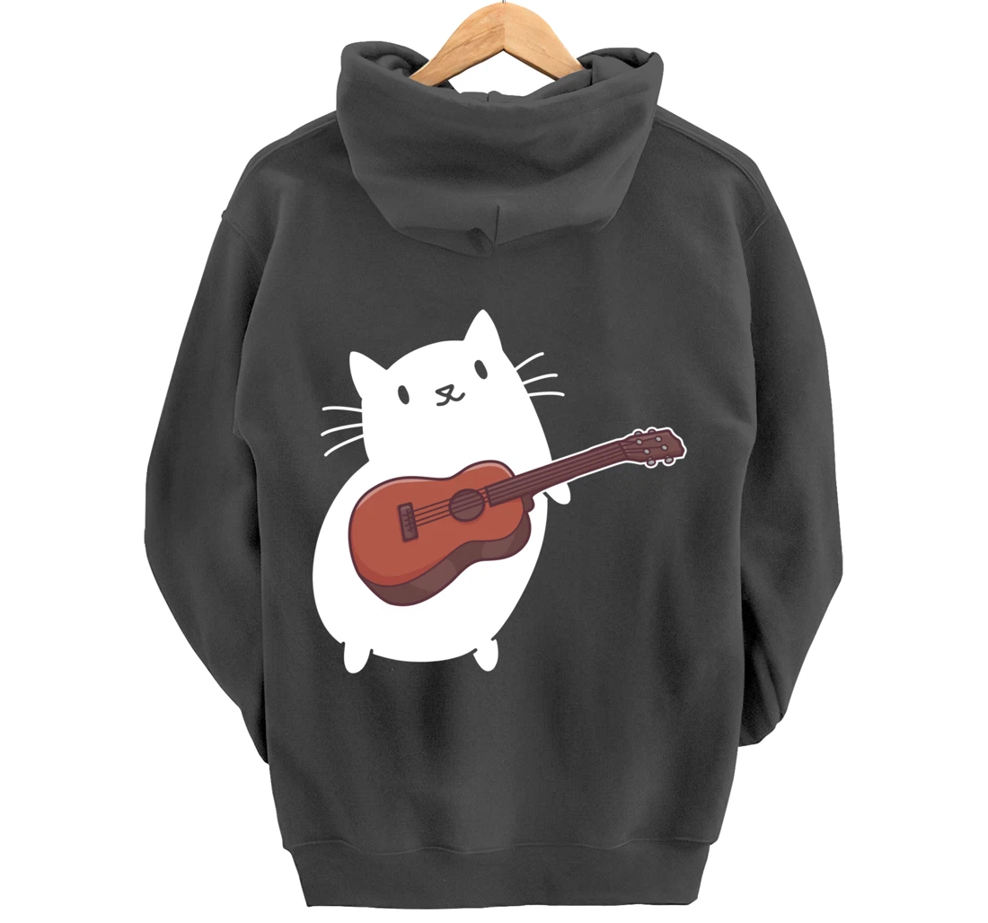 Cat Ukulele Player Pullover Hoodie