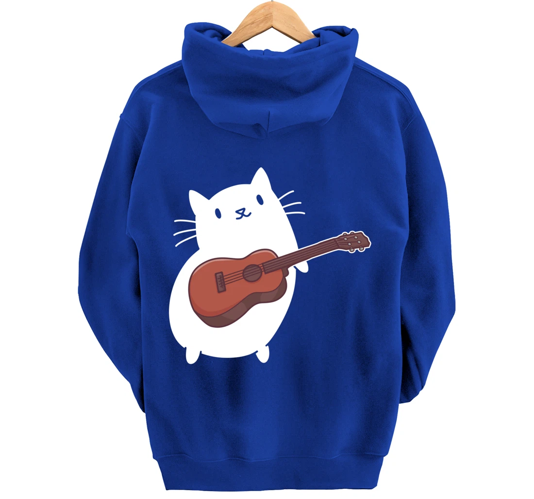 Cat Ukulele Player Pullover Hoodie