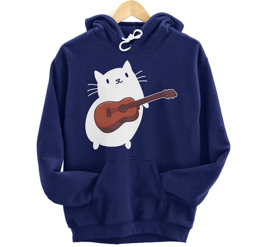 Cat Ukulele Player Pullover Hoodie