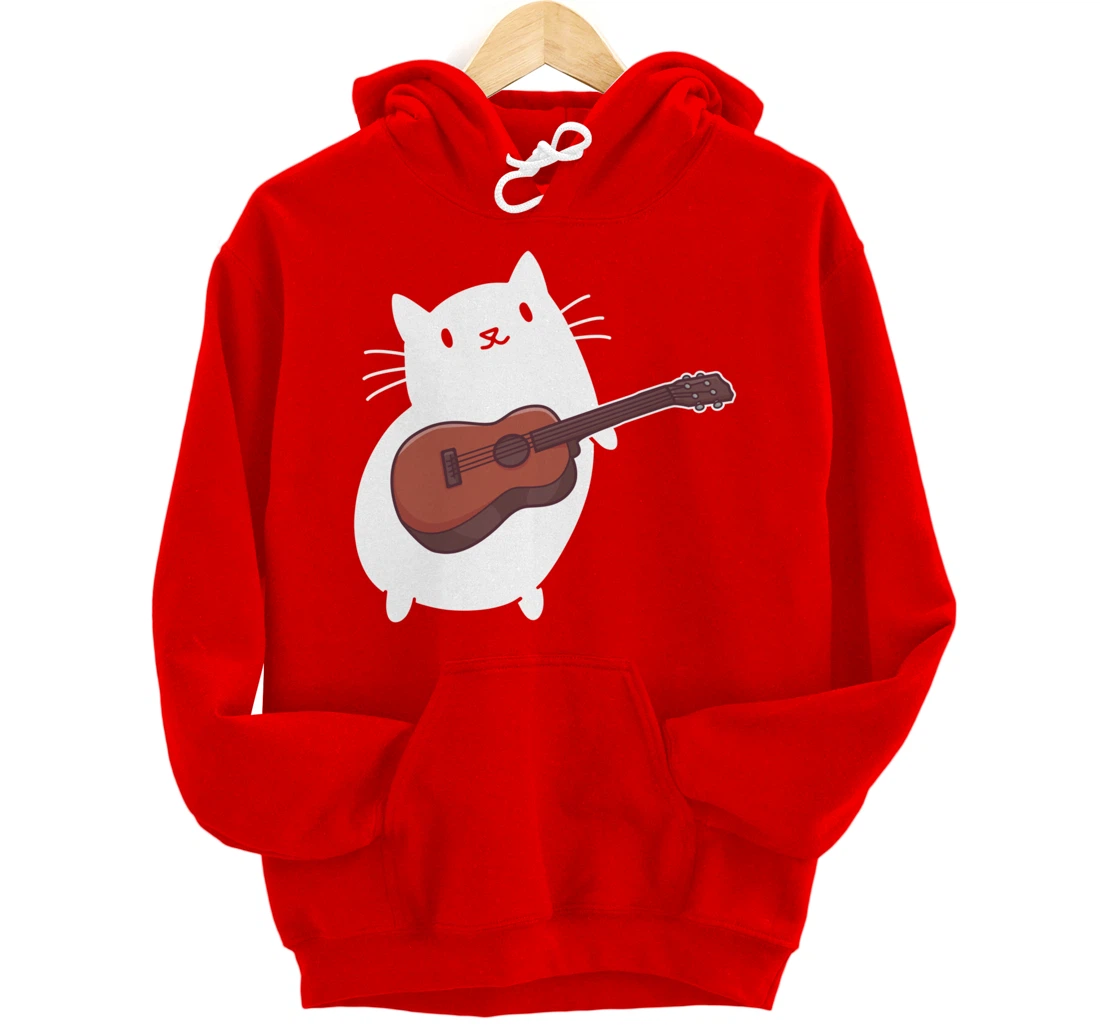 Cat Ukulele Player Pullover Hoodie