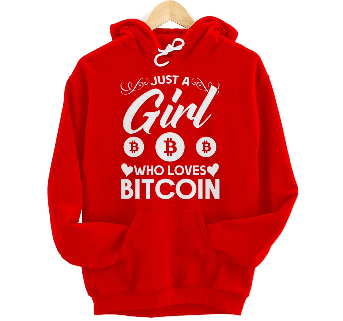 Blockchain Crypro just a girl who loves bitcoin Pullover Hoodie